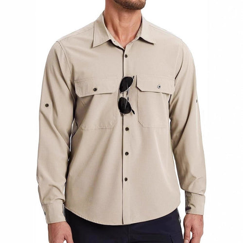 Men's Long-Sleeve UPF50+ Sun Shirt — Off White