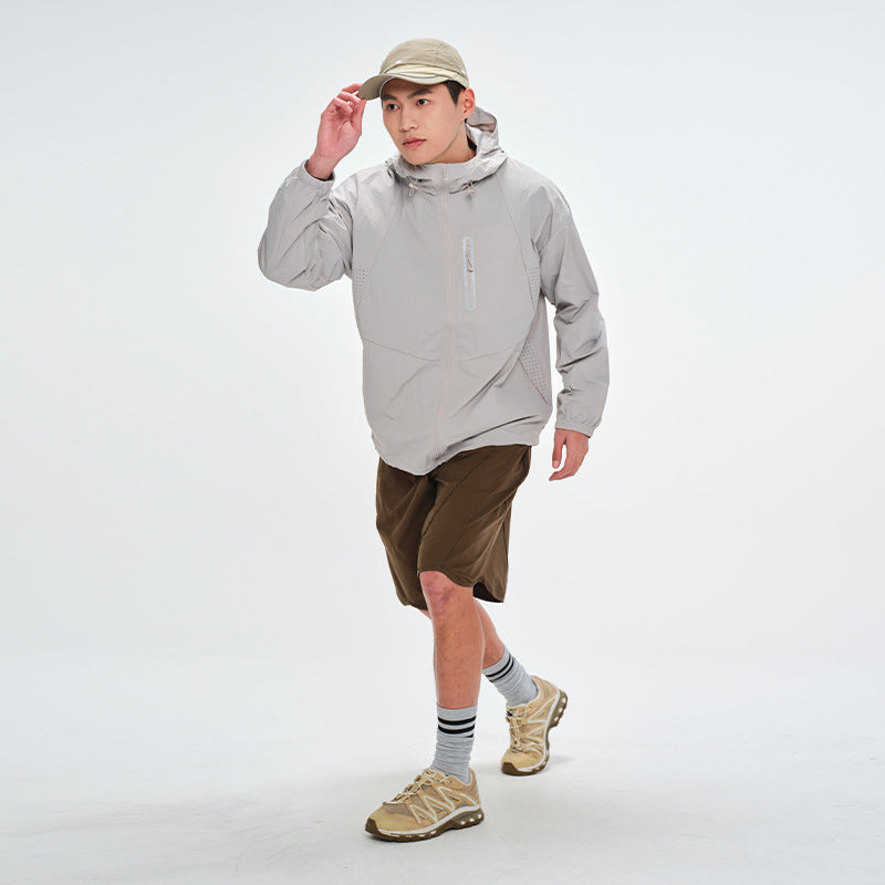 UPF100+ Hooded Sun Jacket — Cement Gray
