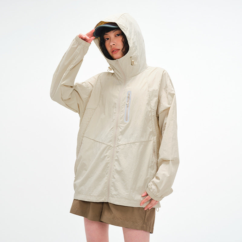 UPF100+ Hooded Sun Jacket — Apricot Sand