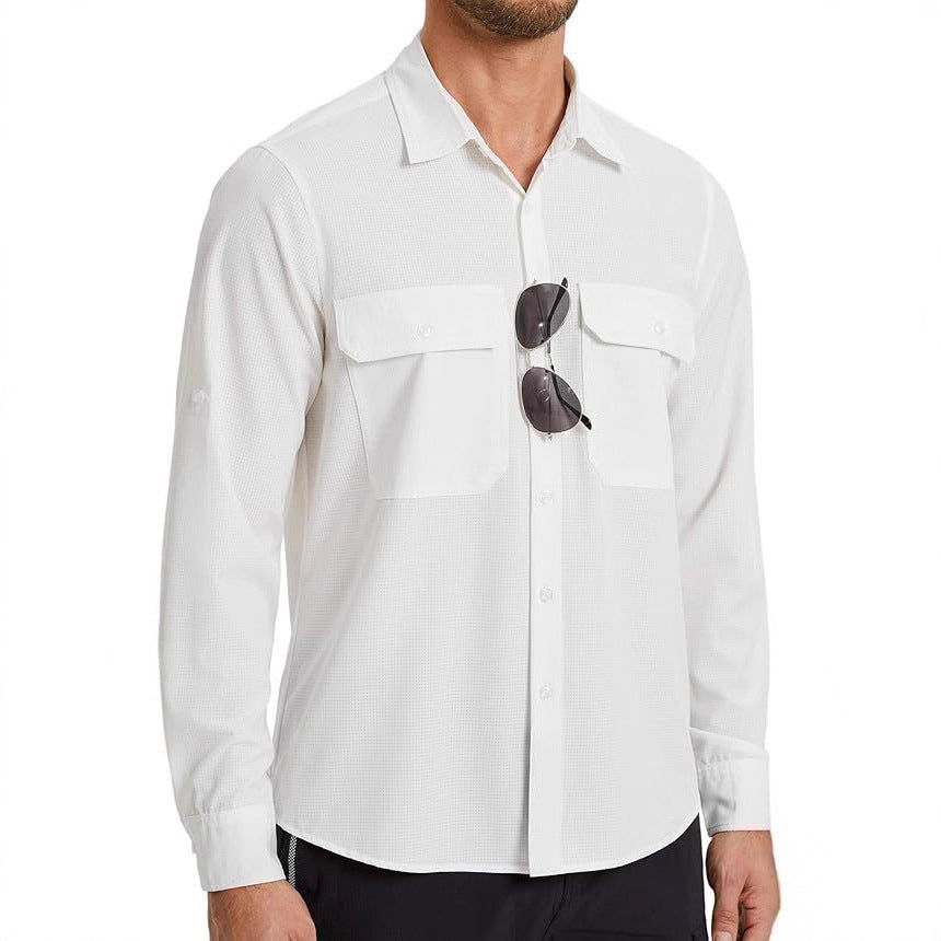 Men's Long-Sleeve UPF50+ Sun Shirt — White