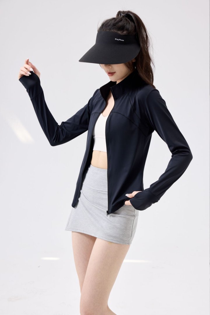Women's Nylon UPF50+ Running Jacket — Black