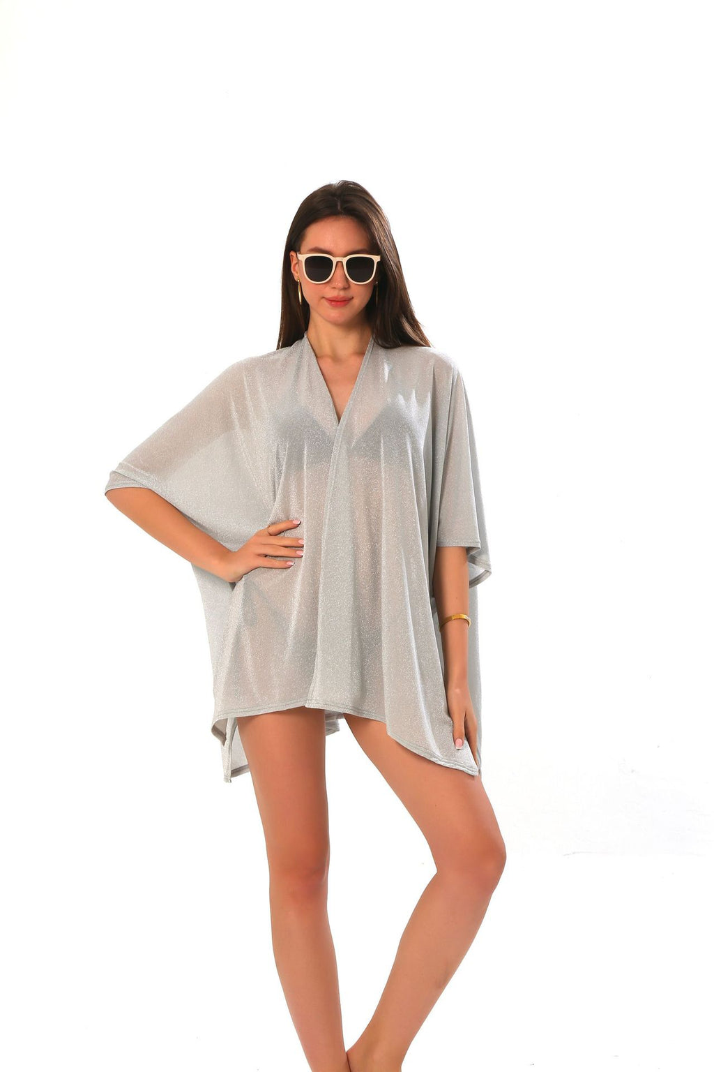 Women's UPF50+ Beach Cardigan — Silver