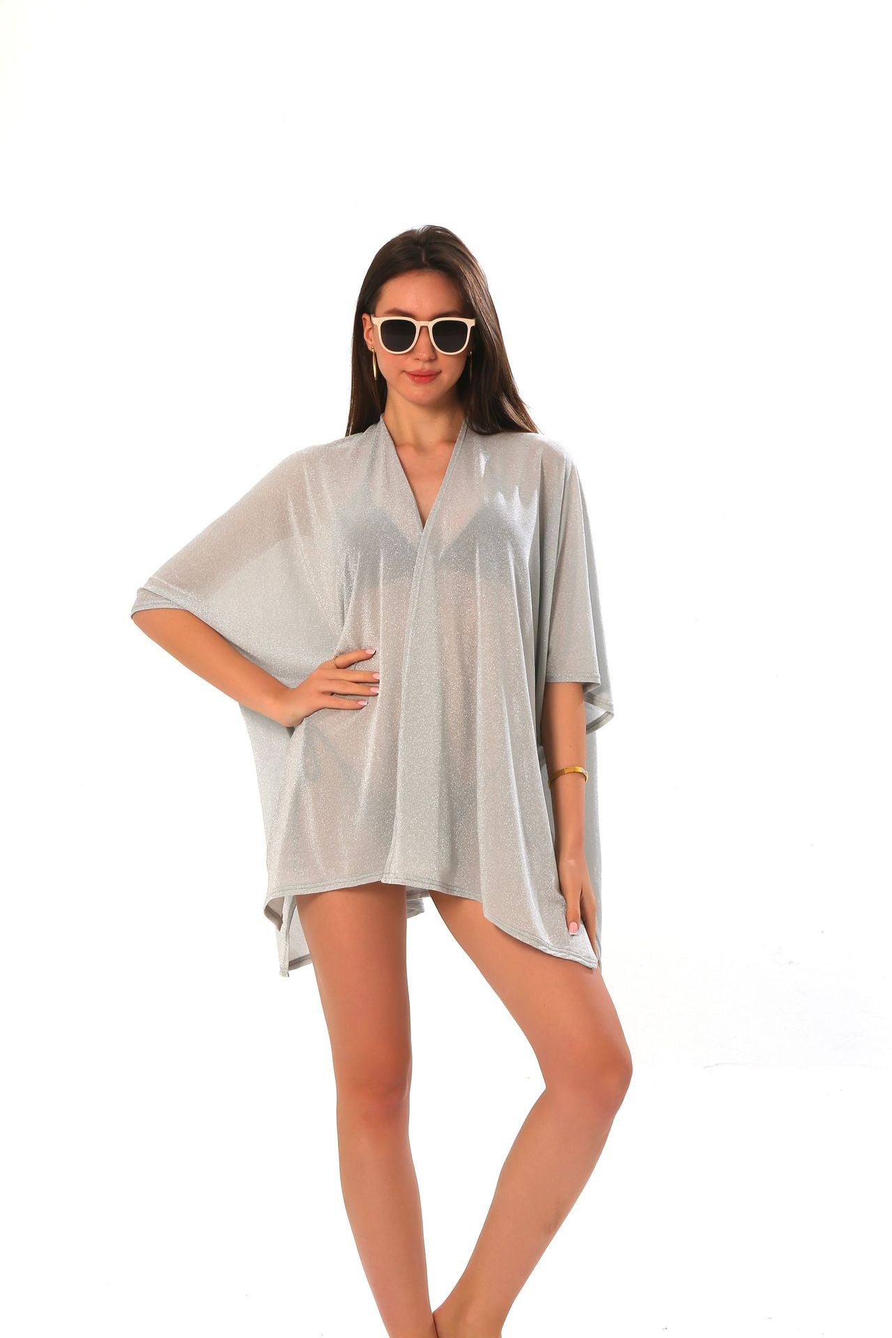 Women's UPF50+ Beach Cardigan — Silver